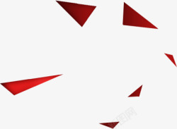 红色三角形卡通效果素材