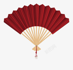 中国风红色折扇矢量图素材