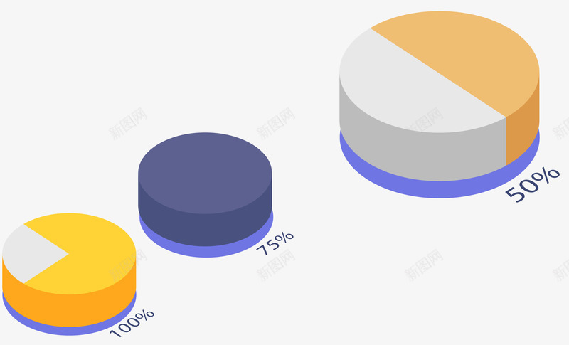 立体饼状图矢量图图标ai_新图网 https://ixintu.com 分析 图标 数据 矢量饼状图 立体 饼状图 矢量图
