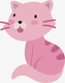 粉红猫咪粉色卡通猫咪矢量图高清图片