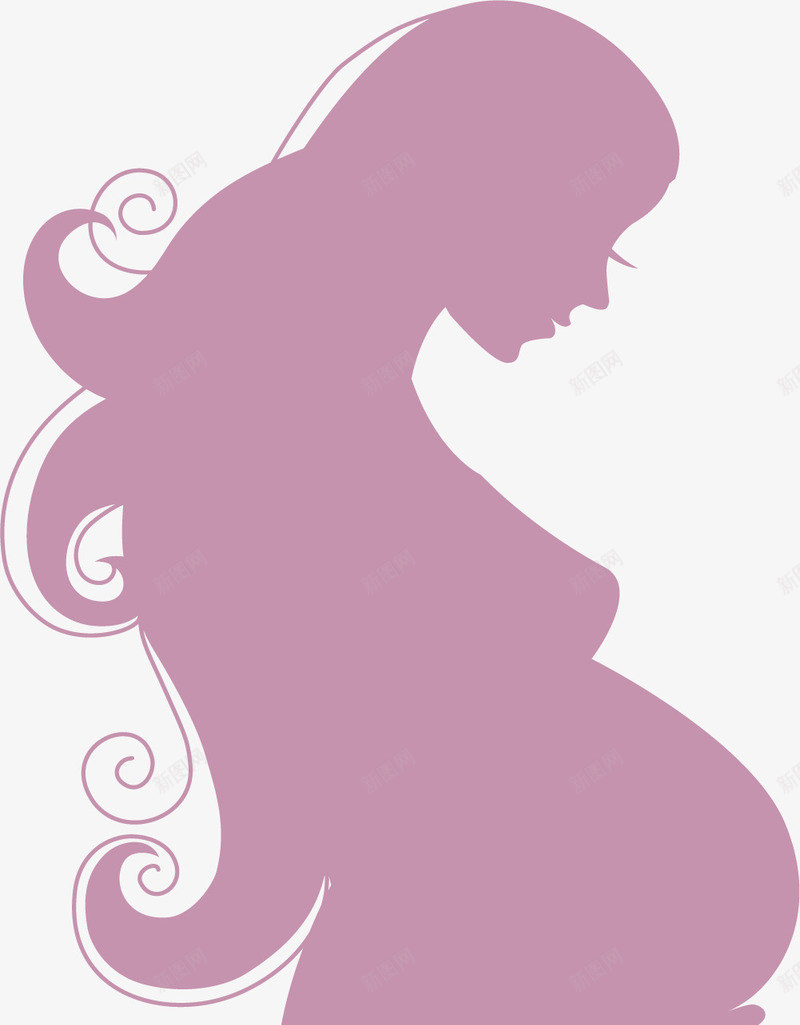 紫色孕妇png免抠素材_新图网 https://ixintu.com 孕妇 孕妇卡通 孕妇手绘 孕妈咪 孕妈妈卡通 怀孕女人 紫色