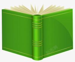 正在翻开的绿色线圈绿色书素材