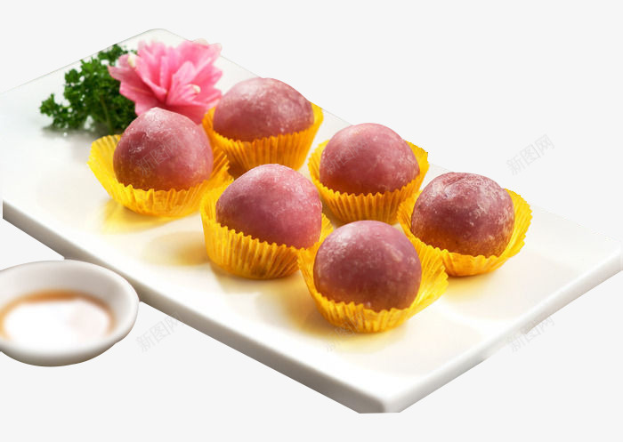 紫薯球png免抠素材_新图网 https://ixintu.com 产品实物 紫薯 美味 美食 蛋糕