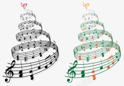 创意音符圣诞树素材