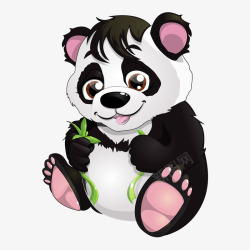 吃竹子的熊猫素材