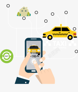 出租车服务汽车智能手机高清图片