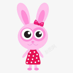 粉红色的小兔子粉红色的卡通小兔子矢量图高清图片