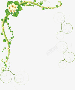 韩国潮流花藤可爱绿色矢量图高清图片