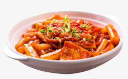 料理韩式酱炒年糕条高清图片