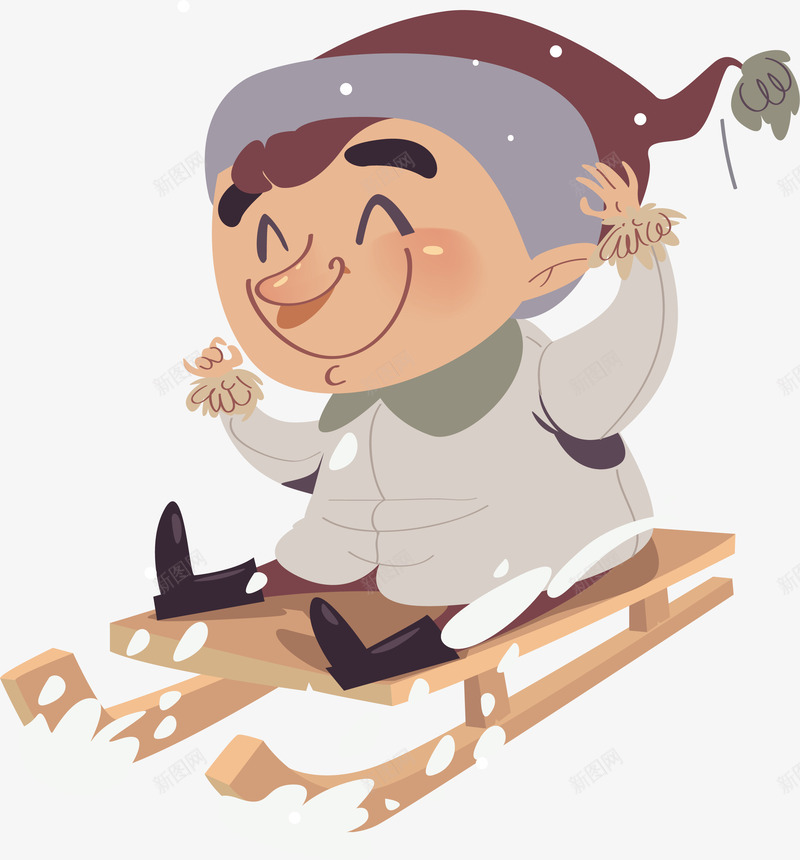 冬天开心的玩雪橇矢量图ai免抠素材_新图网 https://ixintu.com 冬天 冬天运动 开心的孩子 玩雪橇 矢量png 雪橇 矢量图