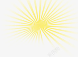 黄色卡通放射日光素材