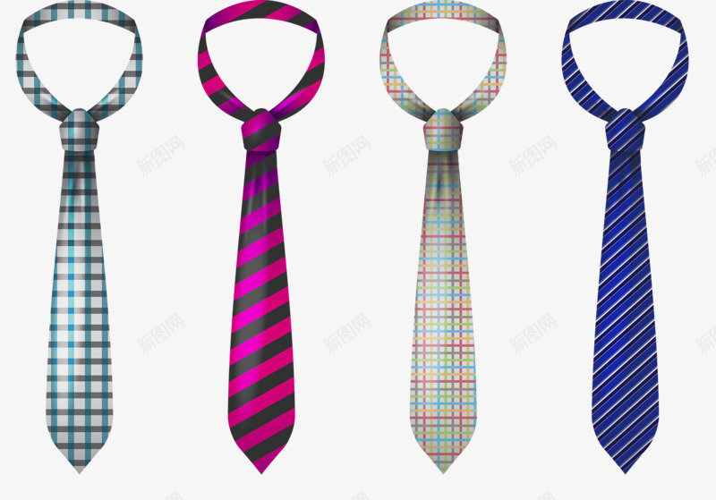男士领带png免抠素材_新图网 https://ixintu.com 彩色 手绘 格子领带 男装 领带
