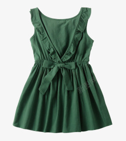 绿色纯棉背心裙素材