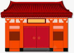 中国风红房子手绘卡通红房子矢量图高清图片
