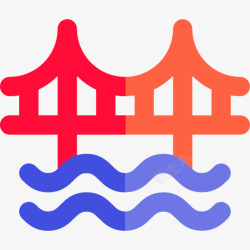 美国工程金门大桥图标高清图片