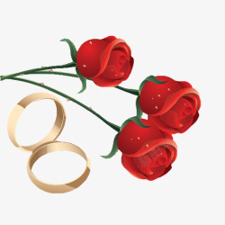 红玫瑰和戒指玫瑰高清图片