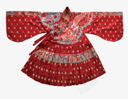 穿的大红色古代嫁衣服饰高清图片