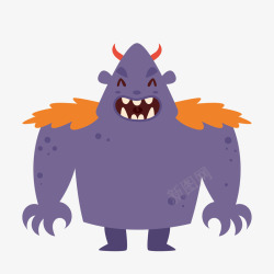 紫色巨人怪物矢量图素材