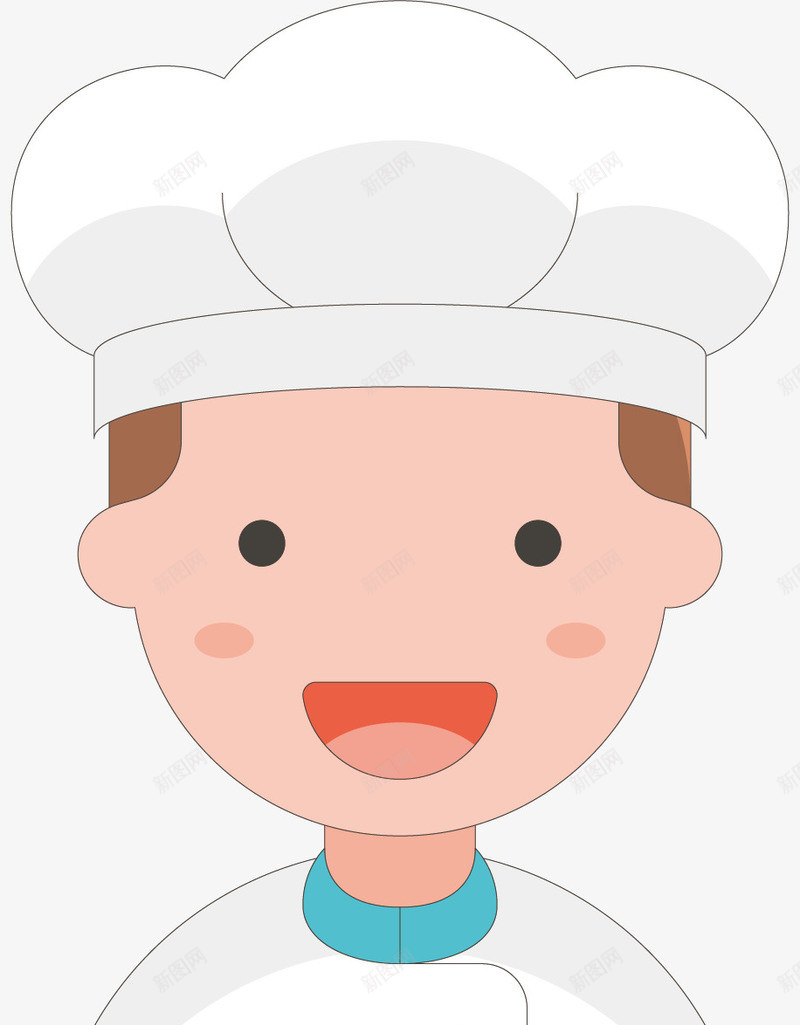 穿着厨师服的厨师矢量图ai免抠素材_新图网 https://ixintu.com 厨师服 工作服 帽子 开心 白色 职业 矢量图