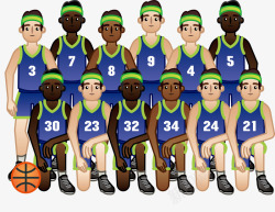 篮球队篮球队员集体合照高清图片
