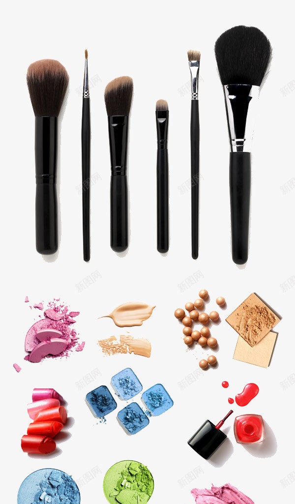 实拍的化妆品工具png免抠素材_新图网 https://ixintu.com 元素 刷子 化妆品 彩妆 粉饼