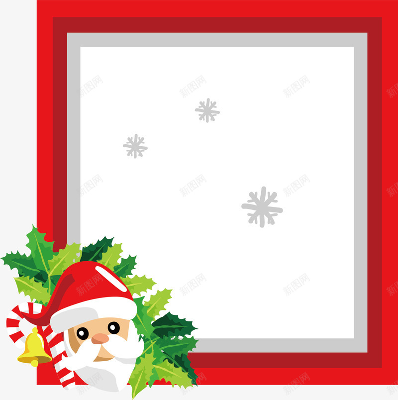 圣诞老人红色边框矢量图ai免抠素材_新图网 https://ixintu.com 圣诞相框 圣诞老人 圣诞节 圣诞节框子 相框 矢量png 矢量图 红色边框