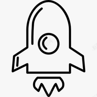 火箭太空船的轮廓图标图标