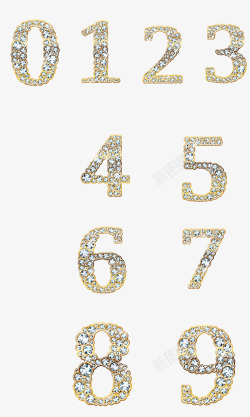 艺术字苹果装饰钻石数字09高清图片