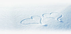 白色雪地上的爱心图案七夕情人节素材