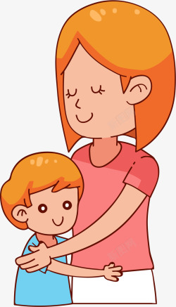 拥抱的母女微笑闪耀卡通母子高清图片