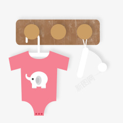 母婴节衣帽架上的婴儿服装矢量图高清图片
