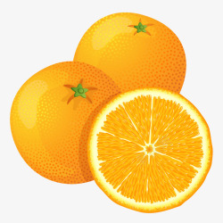 半个橘子卡通三个香橙高清图片