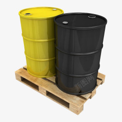 黄黑色机油桶黄黑色圆柱桶机油桶高清图片