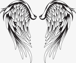 蓝色天使翅膀背景怀抱的温暖天使之翼矢量图高清图片