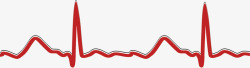 红色线条心电图装饰素材