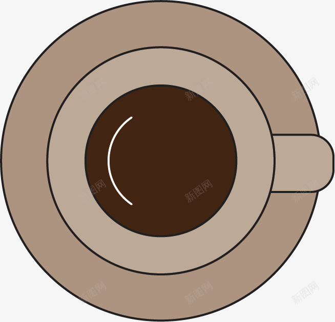 扁平化盛满咖啡杯俯视图png免抠素材_新图网 https://ixintu.com 俯视图 咖啡 咖啡用品 扁平