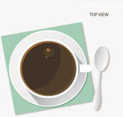 俯视视角俯视视角咖啡杯子矢量图高清图片