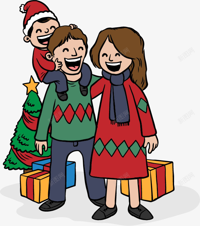 开心的三口人png免抠素材_新图网 https://ixintu.com 一家人 圣诞树 圣诞节 过节 阖家欢乐