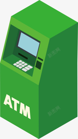 银行超市ATM机矢量图素材
