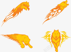 火焰狼狮子老虎动物特效素材