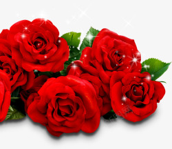 荧光红色玫瑰七夕素材