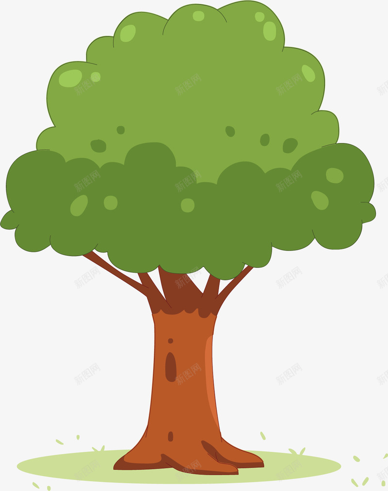 绿色植物大树矢量图ai免抠素材_新图网 https://ixintu.com 卡通手绘 大树 植物 绘画 绿色 风景 矢量图