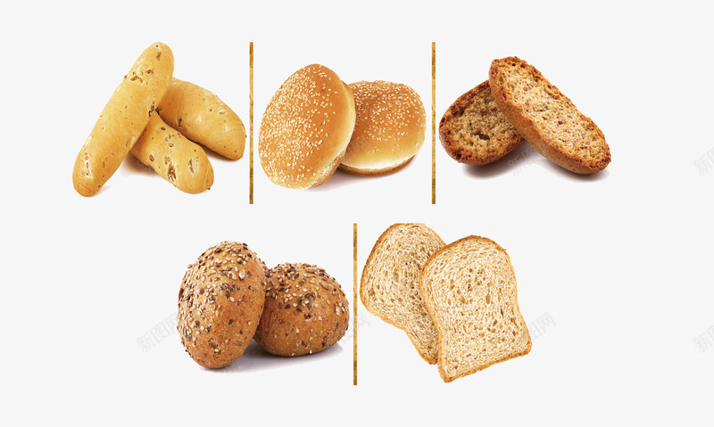 面包合集psd免抠素材_新图网 https://ixintu.com 圆形面包 棒槌面包 片面包 碎花面包