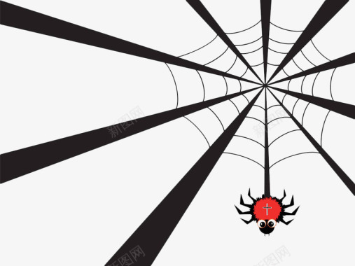 手绘黑色放射蜘蛛网图标图标