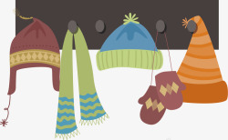 连指针织手套冬季帽子围巾手套高清图片