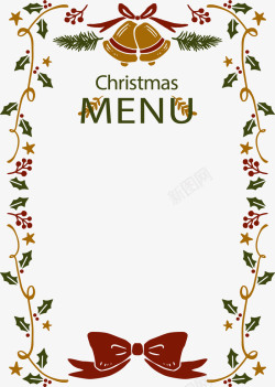 快餐店菜单模板圣诞节花藤菜单模板矢量图高清图片