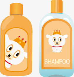 发水白色小狗图案的洗发剂高清图片