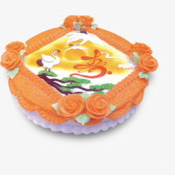 花朵裱花祝寿蛋糕高清图片