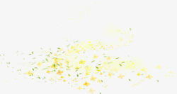 黄色秋季漂浮碎花素材