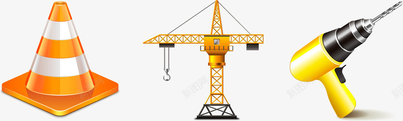塔吊电钻元素png免抠素材_新图网 https://ixintu.com 元素 塔吊 工地 工地塔吊 电钻